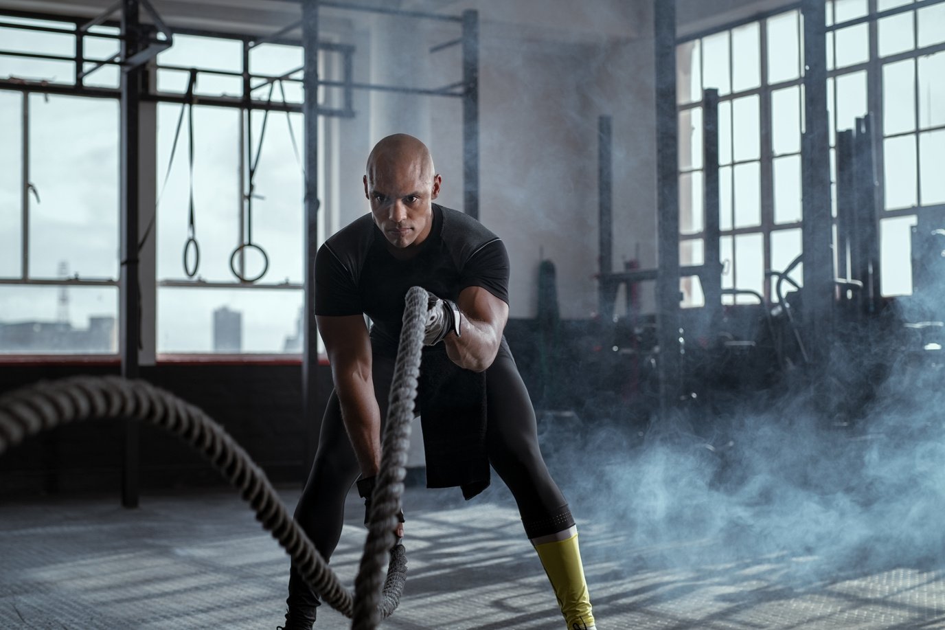 Man Exercising at Crossfit Gym